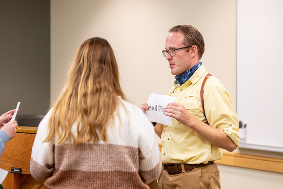 Students participate in the Better to Best workshop held by the Presentation Practice Center.