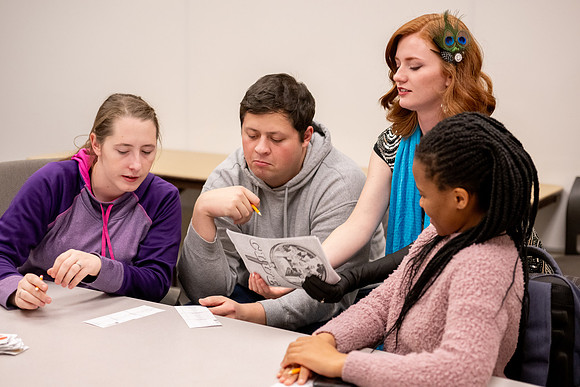 Students participate in the Better to Best workshop held by the Presentation Practice Center.