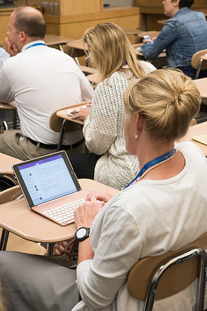 Taylor Halverson teaches "The Master Teacher: Learning from Jesus" in the Taylor Building.