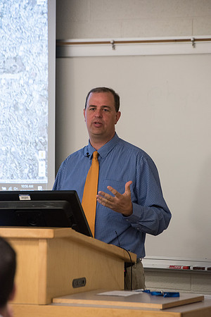 Taylor Halverson teaches "The Master Teacher: Learning from Jesus" in the Taylor Building.
