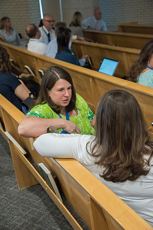 Online Instructors in the Taylor Building before the last Keynote Address begins.