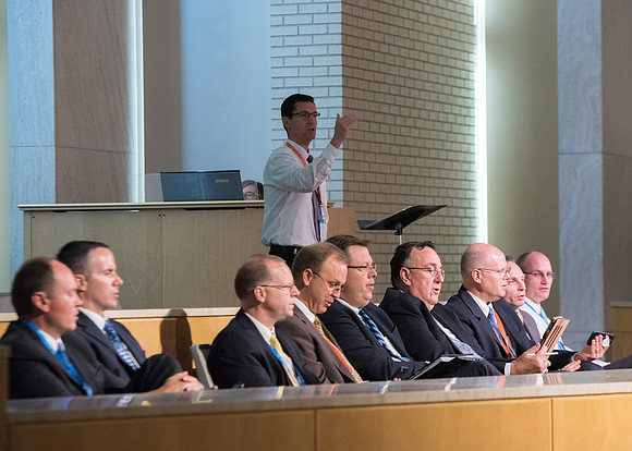 President Clark G. Gilbert gives the final Keynote Address in the Taylor Chapel.