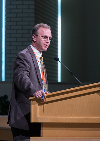 President Clark G. Gilbert gives the final Keynote Address in the Taylor Chapel.