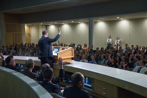 President Clark G. Gilbert gives the final Keynote Address in the Taylor Chapel.