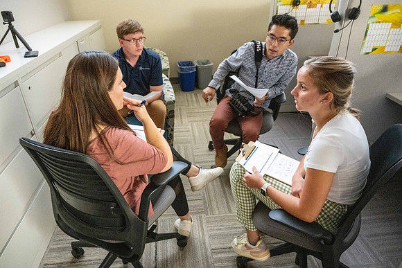 Media creations video production in the Career Center. Aug 2022