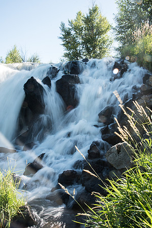 Monkey Rock, waterfall 3 miles north of Newdale, Idaho.