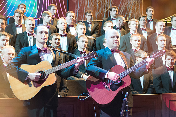 David Archuleta and Nathan Pacheco were the featured guests at BYU-Idaho's annual Christmas concert in the BYU-Idaho Center. They performed with the Symphony Orchestra, combined choirs, and other stud