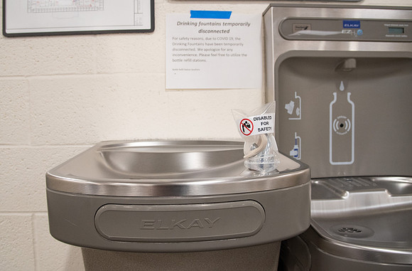 Drinking fountains disabled in efforts to protect students during the COVID-19 Pandemic.