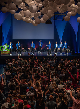 Vocal Point performs during Power to Become, held in the Hart Auditorium.