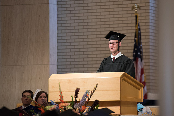 BYU-Idaho graduate during the Interdisciplinary Studies Convocation. Todd Becraft. Jul 2018