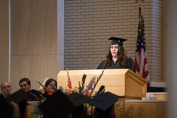 BYU-Idaho graduate during the Interdisciplinary Studies Convocation. Susannah Whittaker. Jul 2018