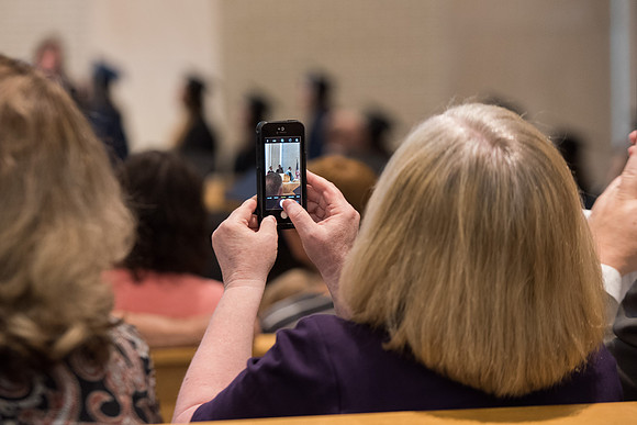 BYU-Idaho graduates and their families and friends during the Interdisciplinary Studies Convocation. Jul 2018