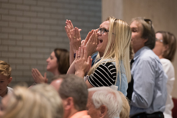 BYU-Idaho graduates and their families and friends during the Interdisciplinary Studies Convocation. Jul 2018