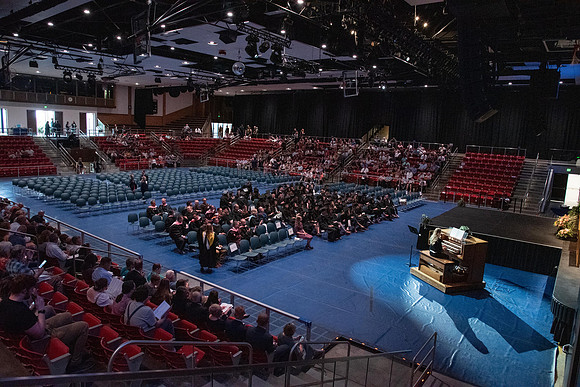Graduates during convocation for the College of Performing and Visual Arts.
