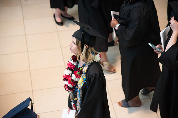Graduates after commencement Services in the BYU-Idaho Center.