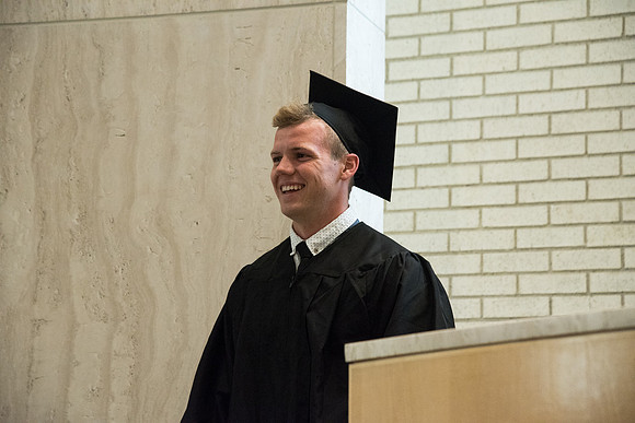 Awarding of Diplomas to graduates at the Home and Family Convocation in the Taylor Chapel.