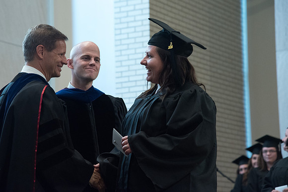 Awarding of Diplomas to graduates at the Home and Family Convocation in the Taylor Chapel.
