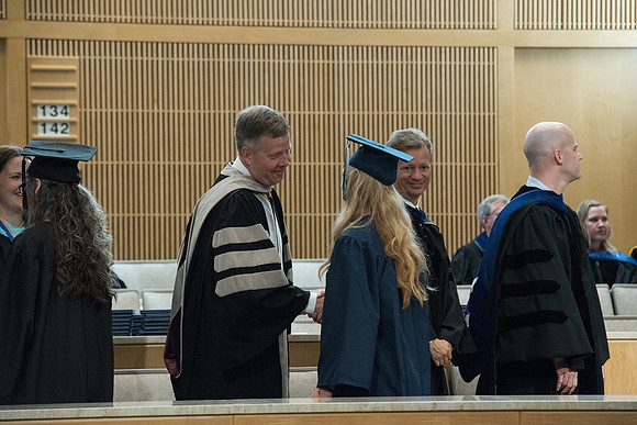Awarding of Diplomas to graduates at the Home and Family Convocation in the Taylor Chapel.