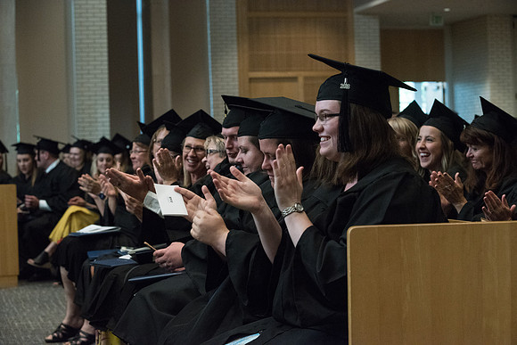 Awarding of Diplomas to graduates at the Home and Family Convocation in the Taylor Chapel.