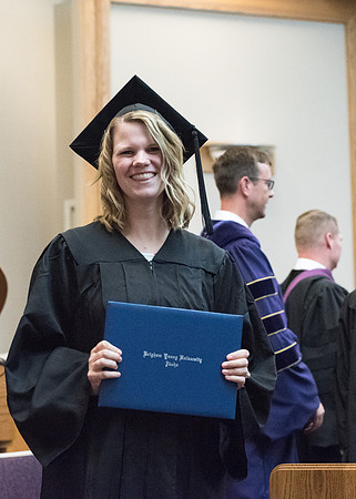 Graduates receive their Diploma at Convocation of the Sociology and Social Work/Psychology in the Hinckley Chapel. July 2018