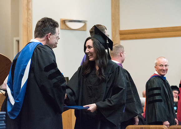Graduates receive their Diploma at Convocation of the Sociology and Social Work/Psychology in the Hinckley Chapel. July 2018