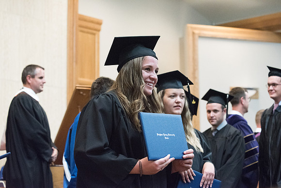 Graduates receive their Diploma at Convocation of the Sociology and Social Work/Psychology in the Hinckley Chapel. July 2018