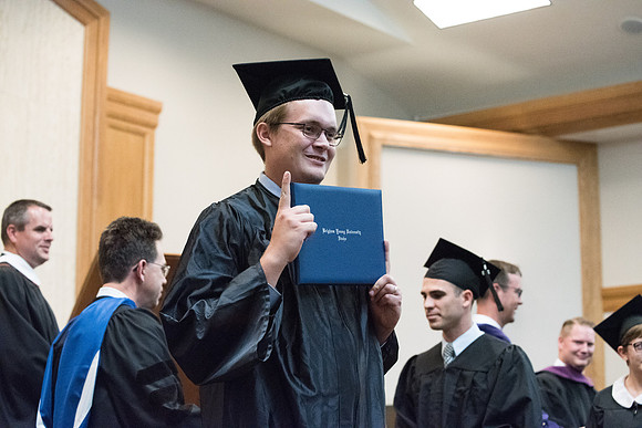 Graduates receive their Diploma at Convocation of the Sociology and Social Work/Psychology in the Hinckley Chapel. July 2018