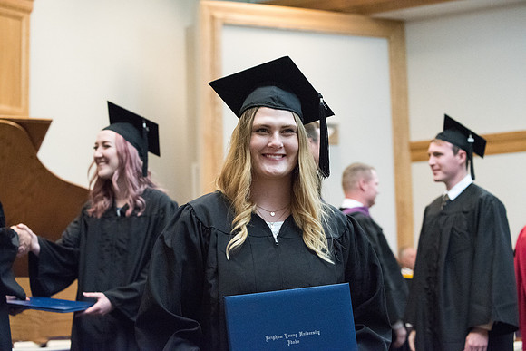 Graduates receive their Diploma at Convocation of the Sociology and Social Work/Psychology in the Hinckley Chapel. July 2018