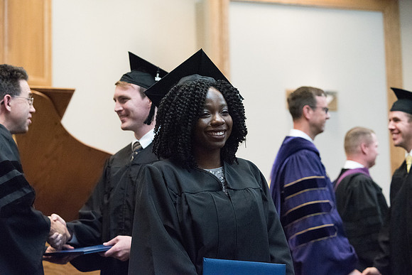 Graduates receive their Diploma at Convocation of the Sociology and Social Work/Psychology in the Hinckley Chapel. July 2018