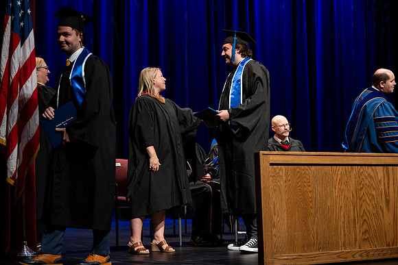 Graduates during convocation for the College of Performing and Visual Arts.