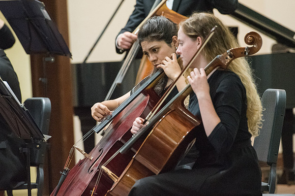 BYU-Idaho Orchestra made up of 24 talented musicians tours the Great Lakes region under direction of Dr. Dallin Hansen. Concert in Rockford, Illinois at the Mendelsohn Performing Arts Center.