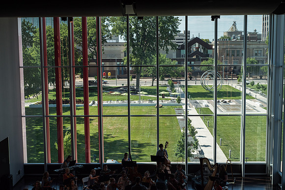 BYU-Idaho Orchestra made up of 24 talented musicians tours the Great Lakes region under direction of Dr. Dallin Hansen. Concert in Cedar Rapids, Iowa in the Whipple Auditorium, Public Library.