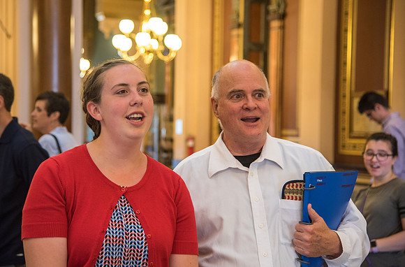 BYU-Idaho Orchestra made up of 24 talented musicians tours the Great Lakes region under direction of Dr. Dallin Hansen. Tour of Iowa State Capitol Building in Des Moines, IA.