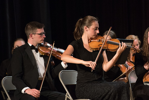 BYU-Idaho Orchestra made up of 24 talented musicians tours the Great Lakes region under direction of Dr. Dallin Hansen. Concert in Des Moines, Iowa at the Central Campus High School Auditorium.