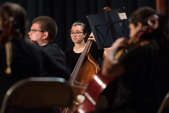 BYU-Idaho Orchestra made up of 24 talented musicians tours the Great Lakes region under direction of Dr. Dallin Hansen. Concert in Des Moines, Iowa at the Central Campus High School Auditorium.