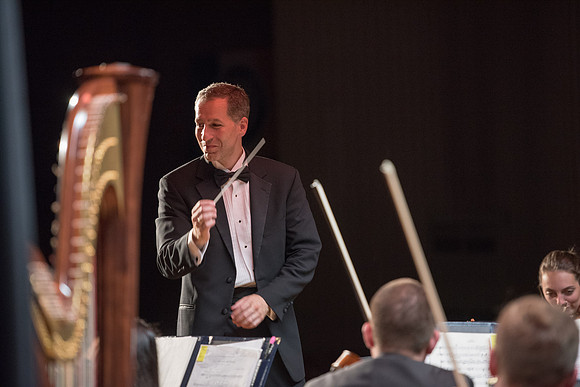 BYU-Idaho Orchestra made up of 24 talented musicians tours the Great Lakes region under direction of Dr. Dallin Hansen. Concert in Des Moines, Iowa at the Central Campus High School Auditorium.