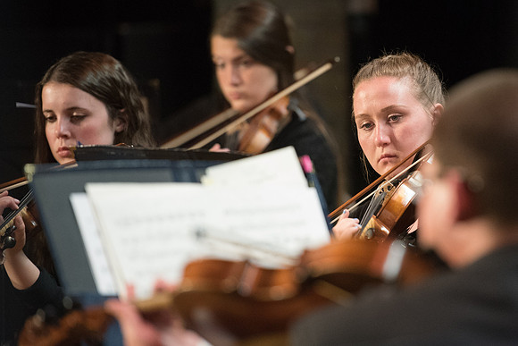 BYU-Idaho Orchestra made up of 24 talented musicians tours the Great Lakes region under direction of Dr. Dallin Hansen. Concert in Des Moines, Iowa at the Central Campus High School Auditorium.