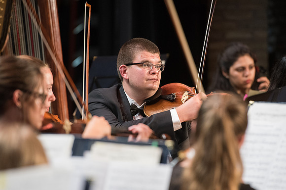 BYU-Idaho Orchestra made up of 24 talented musicians tours the Great Lakes region under direction of Dr. Dallin Hansen. Concert in Des Moines, Iowa at the Central Campus High School Auditorium.