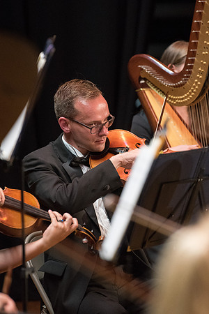 BYU-Idaho Orchestra made up of 24 talented musicians tours the Great Lakes region under direction of Dr. Dallin Hansen. Concert in Des Moines, Iowa at the Central Campus High School Auditorium.