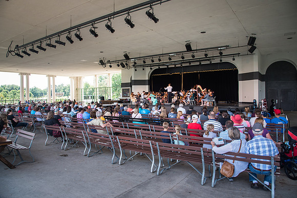 BYU-Idaho Orchestra made up of 24 talented musicians tours the Great Lakes region under direction of Dr. Dallin Hansen. Concert at Como Park in St Paul Minnesota.