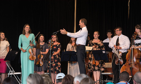 BYU-Idaho Orchestra made up of 24 talented musicians tours the Great Lakes region under direction of Dr. Dallin Hansen. Concert at Como Park in St Paul Minnesota.