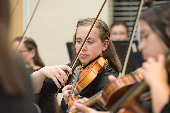 BYU-Idaho Orchestra made up of 24 talented musicians tours the Great Lakes region under direction of Dr. Dallin Hansen. Concert at University Wisconsin, Marshfield.