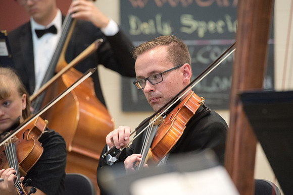 BYU-Idaho Orchestra made up of 24 talented musicians tours the Great Lakes region under direction of Dr. Dallin Hansen. Concert at University Wisconsin, Marshfield.