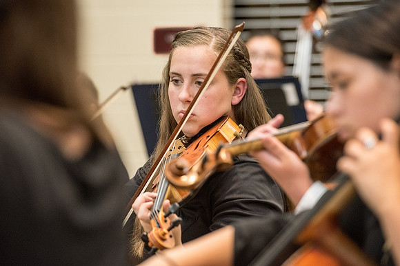 BYU-Idaho Orchestra made up of 24 talented musicians tours the Great Lakes region under direction of Dr. Dallin Hansen. Concert at University Wisconsin, Marshfield.