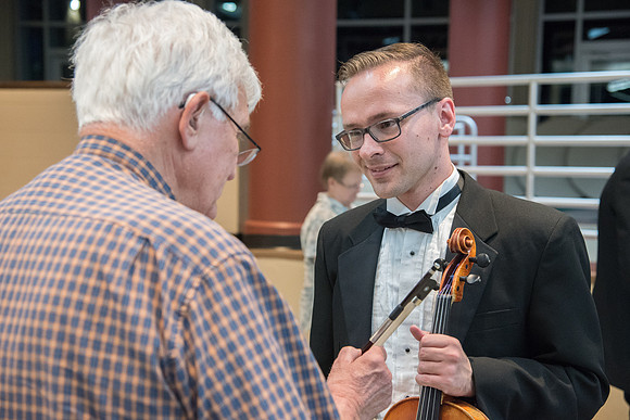 BYU-Idaho Orchestra made up of 24 talented musicians tours the Great Lakes region under direction of Dr. Dallin Hansen. Concert at University Wisconsin, Marshfield.