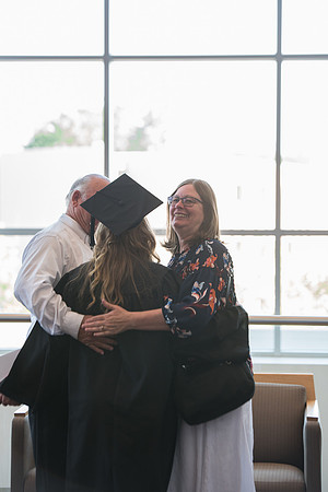 Graduates with their family and friends after the Commencement Service.