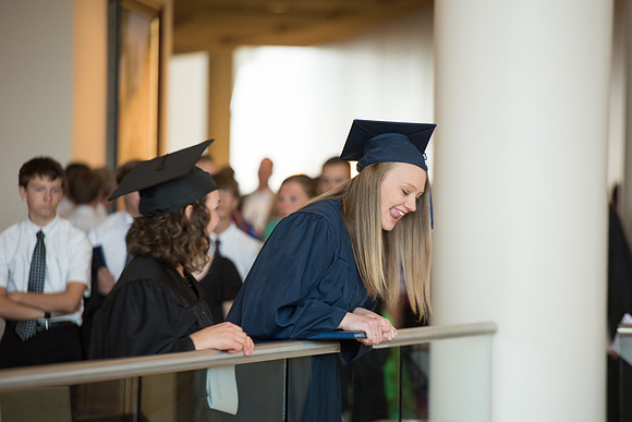 Graduates with their family and friends after the Commencement Service.