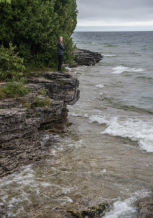 Scenic drive along the Lake Michigan and Green Bay peninsula in Wisconsin.