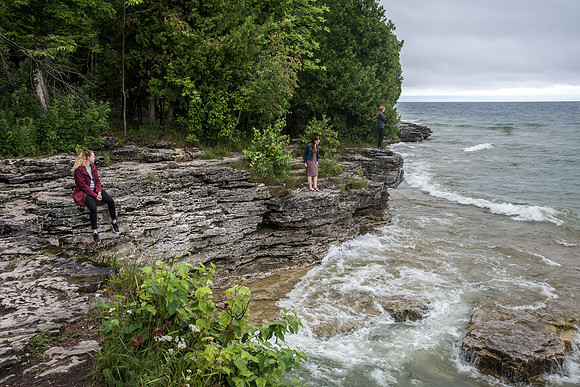 Scenic drive along the Lake Michigan and Green Bay peninsula in Wisconsin.