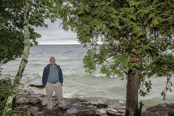 Scenic drive along the Lake Michigan and Green Bay peninsula in Wisconsin.
